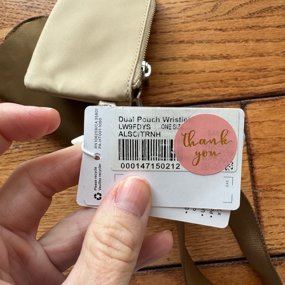 NWT Lululemon Dual Pouch Wristlet All Spice Beige and Trench - Picture 9 of 10